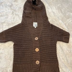 Rip Curl Women’s Brown button down short sleeve hooded sweater